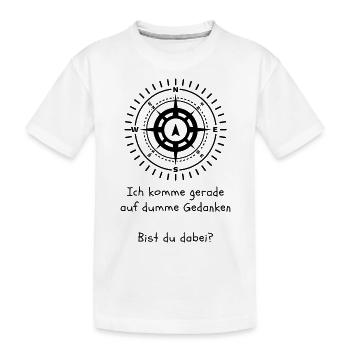 Himmelsrichtung Kompass mit lustigem Spruch - Kinder Premium Bio T-Shirt - Weiß - Vorne