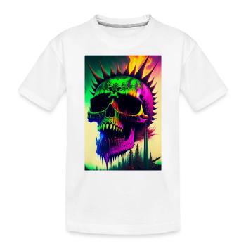 Metall Totenkopf - Kinder Premium Bio T-Shirt - Weiß - Vorne
