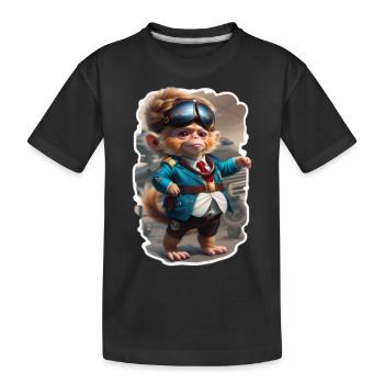 Pilote de singe - T-shirt bio Premium Enfant - noir - Devant