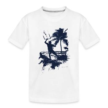 Kitesurfing monochrome blue - Kids' Premium Organic T-Shirt - white - Front