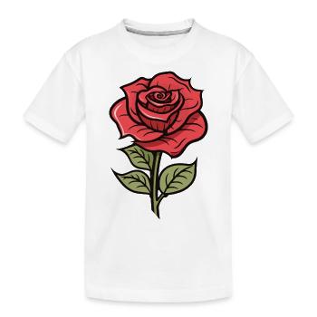 Rose Liebe Blume - Kinder Premium Bio T-Shirt - Weiß - Vorne