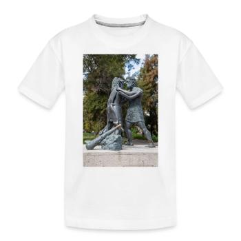Statue des mythologischen Ringkampfes - Kinder Premium Bio T-Shirt - Weiß - Vorne