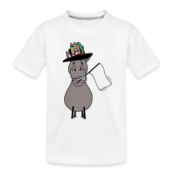 Hippie Horse Peace White Flag Peace Sign - Kids' Premium Organic T-Shirt - white - Front
