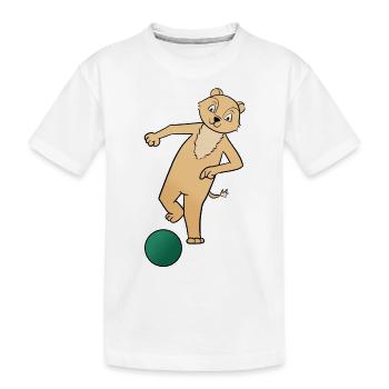 Fussball - Kinder Premium Bio T-Shirt - Weiß - Vorne
