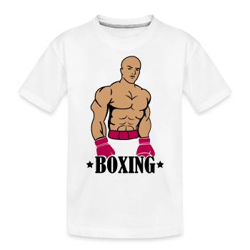 boxing boxer - Kinder Premium Bio T-Shirt - Weiß - Vorne