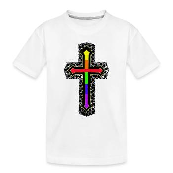 Croix Croix Crucifix LGBT Arc-en-ciel - T-shirt bio Premium Enfant - blanc - Devant