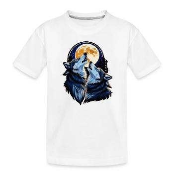 Wölfe bei Vollmond - Kinder Premium Bio T-Shirt - Weiß - Vorne