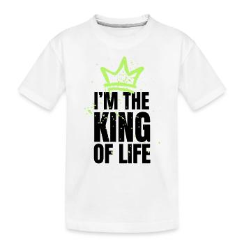 Der König des Lebens - Graffiti-Stil - Kinder Premium Bio T-Shirt - Weiß - Vorne