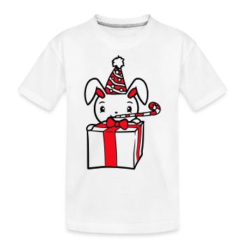 Lapin Anniversaire Années Vieux Cadeau Serviette Chapeau de fête - T-shirt bio Premium Enfant - blanc - Devant