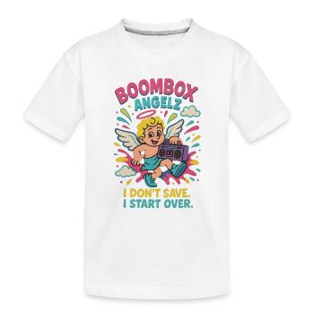 Boombox Angelz – Start Over - Kids' Premium Organic T-Shirt - white - Front