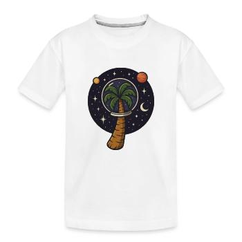 Palme im Weltall - Kinder Premium Bio T-Shirt - Weiß - Vorne
