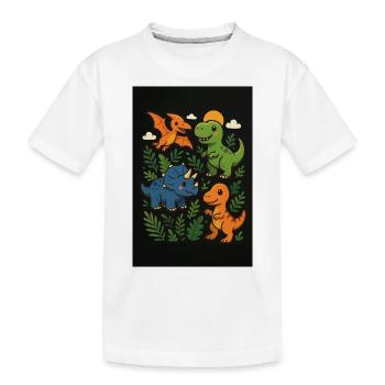 The Best Dino Babies - Kids' Premium Organic T-Shirt - white - Front