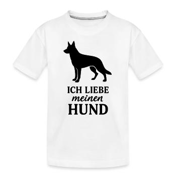 Ich liebe meinen Hund Schaeferhund - Kinder Premium Bio T-Shirt - Weiß - Vorne