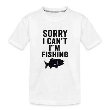 Sorry I Can’t – I’m Fishing Angel Design - Kinder Premium Bio T-Shirt - Weiß - Vorne
