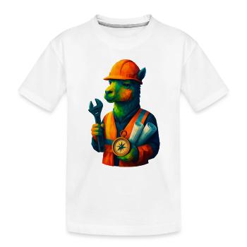 WPAP Style Animals - Ingénieur en alpaga avec casque de sécurité - T-shirt bio Premium Enfant - blanc - Devant