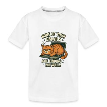 Lustige Sprüche Katze Büro Arbeit Kollegen - Kinder Premium Bio T-Shirt - Weiß - Vorne