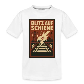 Blitz Schiene Eisenbahn - Kinder Premium Bio T-Shirt - Weiß - Vorne