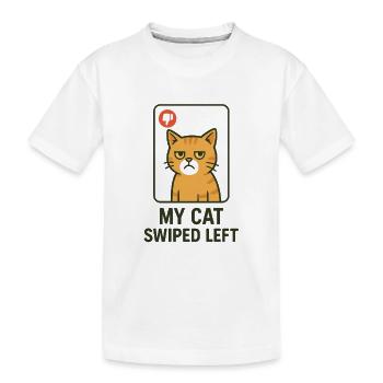 Meine Katze hat links geswiped Dating App - Kinder Premium Bio T-Shirt - Weiß - Vorne