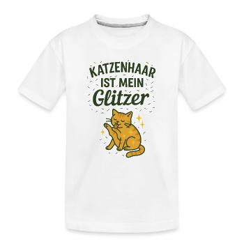 Les poils de chat sont mes paillettes - T-shirt bio Premium Enfant - blanc - Devant