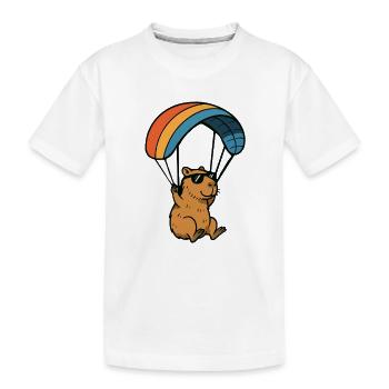 capybara paragleiten gleitschirm - Kinder Premium Bio T-Shirt - Weiß - Vorne