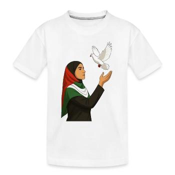 Palestine Dove of Peace - Kids' Premium Organic T-Shirt - white - Front