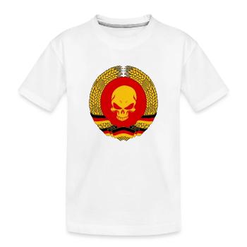 DDR Totenkopf Ostdeutschland Geschenk Flagge - Kinder Premium Bio T-Shirt - Weiß - Vorne