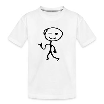 Strichmännchen cool man - Kinder Premium Bio T-Shirt - Weiß - Vorne