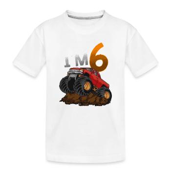 6ème anniversaire Monster Truck - T-shirt bio Premium Enfant - blanc - Devant
