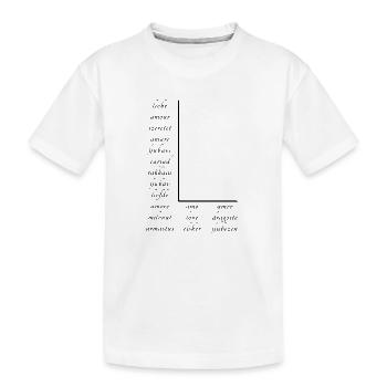 Liebe Auf Vielen Verschiedenen Sprachen - Kinder Premium Bio T-Shirt - Weiß - Vorne