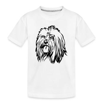 Tête de terrier tibétain - T-shirt bio Premium Enfant - blanc - Devant