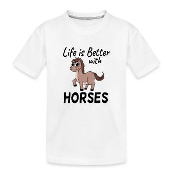 Proverbes de chevaux - T-shirt bio Premium Enfant - blanc - Devant