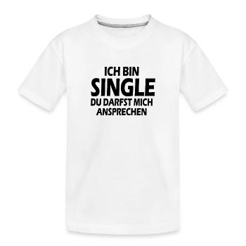 Single - Kinder Premium Bio T-Shirt - Weiß - Vorne