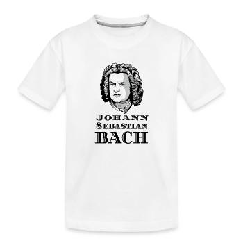 Johann Sebastian Bach Porträt - Kinder Premium Bio T-Shirt - Weiß - Vorne