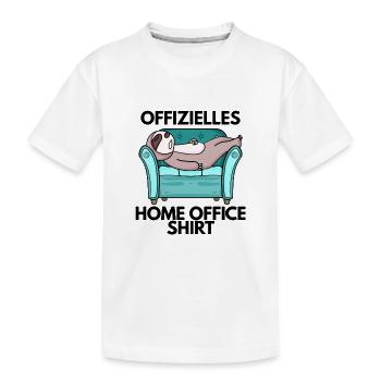 Home Office - Kinder Premium Bio T-Shirt - Weiß - Vorne