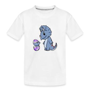 Dinosaures avec bébés dinosaures - T-shirt bio Premium Enfant - blanc - Devant