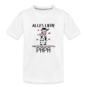 Vatertag - erster Vatertag - Kinder Premium Bio T-Shirt - Weiß - Vorne