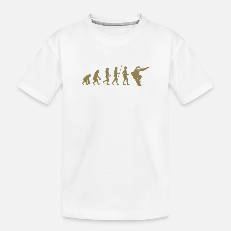 Snowboarder Evolution Geschenkidee - Kinder Premium Bio T-Shirt - Weiß