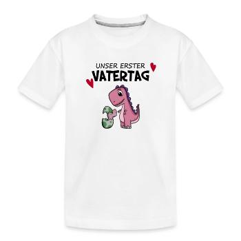 Vatertag - erster Vatertag Geschenk - Kinder Premium Bio T-Shirt - Weiß - Vorne