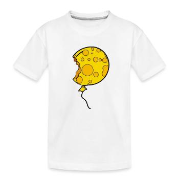 Käse Ballon - Kinder Premium Bio T-Shirt - Weiß - Vorne