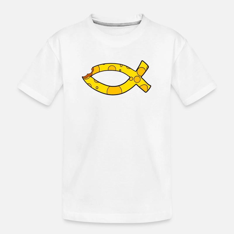 Fisch Symbol Käse - Kinder Premium Bio T-Shirt - Weiß