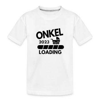 Onkel 2023 - Onkel werden - Onkel loading 2023 - Kinder Premium Bio T-Shirt - Weiß - Vorne