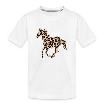 Pferd Leoparden Muster Reiten Reiterin Geschenk - Kinder Premium Bio T-Shirt - Weiß - Vorne