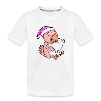 Chicken with pillow and sleeping cap - Kids' Premium Organic T-Shirt - white - Front