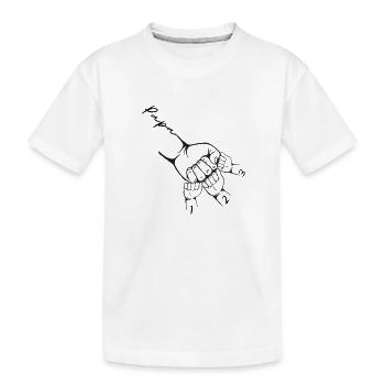 Personnalisé papa 3 enfants Shot Stitch papa - T-shirt bio Premium Enfant - blanc - Devant