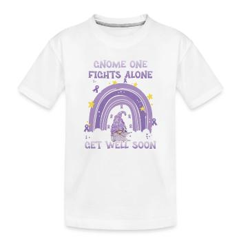 Gnome One Fights Alone Cancer Awareness - Kids' Premium Organic T-Shirt - white - Front
