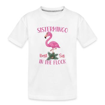 Best Sis In The Flock Sistermingo - Kinder Premium Bio T-Shirt - Weiß - Vorne