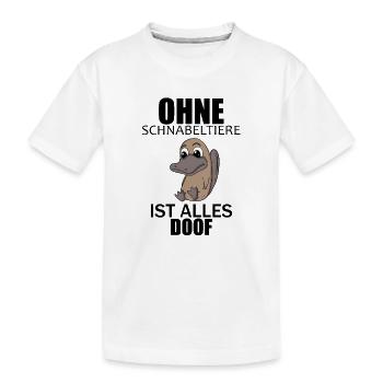 Schnabeltier - Kinder Premium Bio T-Shirt - Weiß - Vorne