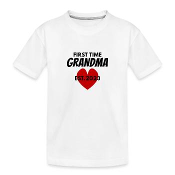 Grandma for the first time - Grandma 2023 - Kids' Premium Organic T-Shirt - white - Front