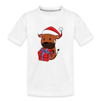 Noël Antilope Bébé avec Cadeau - T-shirt bio Premium Enfant - blanc - Devant