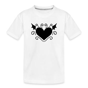 Herz Schwarz - Kinder Premium Bio T-Shirt - Weiß - Vorne